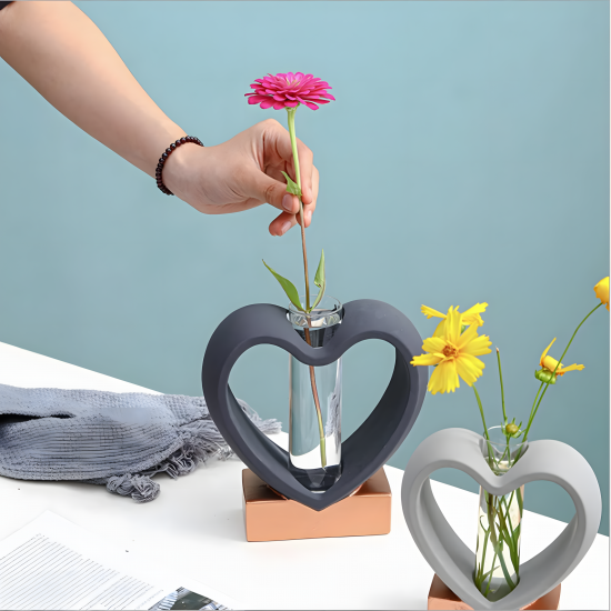 Heart-Shaped Glass Planter